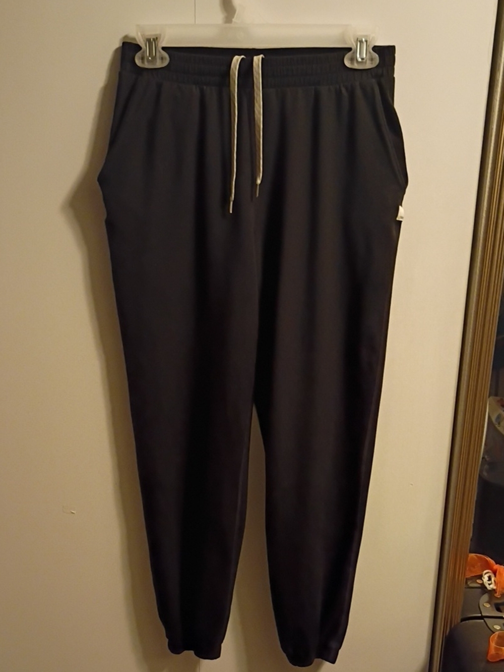 Vuori Black Jogger Pants with Contrast Drawstring